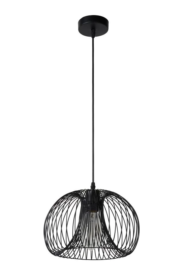 Lucide VINTI - Pendant light - Ø 30 cm - 1xE27 - Black - off